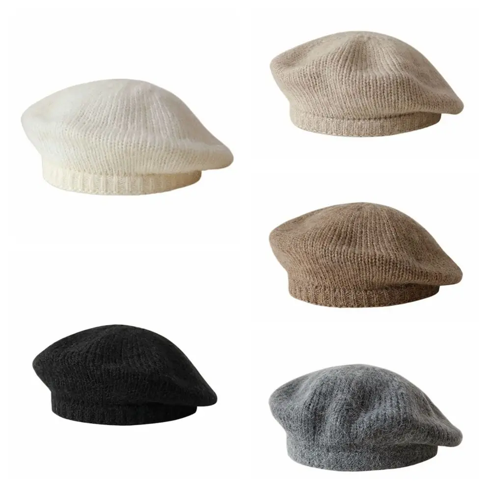 عادية الموهير محبوك قبعة قبعة بلون Harajuku الصوف الرسام قبعة الكورية رقيق محبوك قبعة مثمنة فتاة