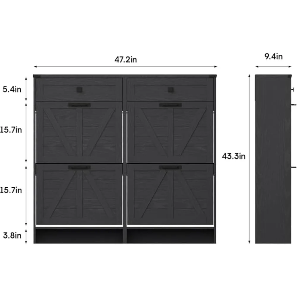 Shoe Storage Cabinet with 4 Flip Drawers & 2 Drawers,Shoe Cabinet with Legs for Entryway,Freestanding Shoes Organizer Cabinet