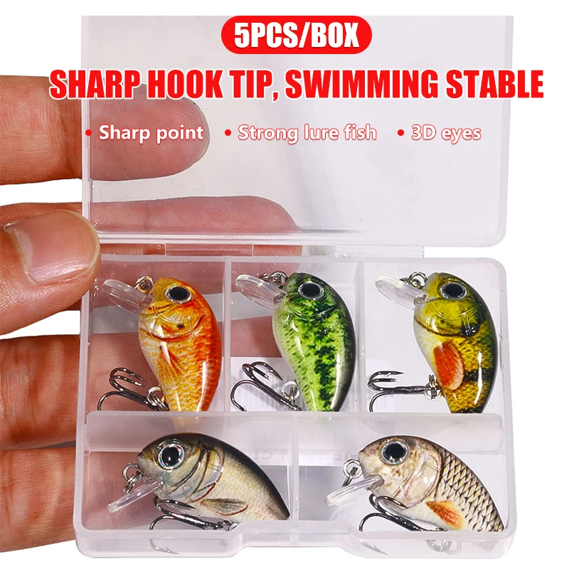 Crankbait mini para trucha y perca – Micro señuelo con triple anzuelo - imagen 5