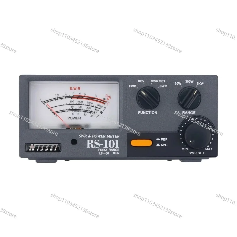 RS-101 1.8-60MHz SWR & Power Meter with LED Backlight and 30W/300W/3KW Adjustable for Short Wave Radio