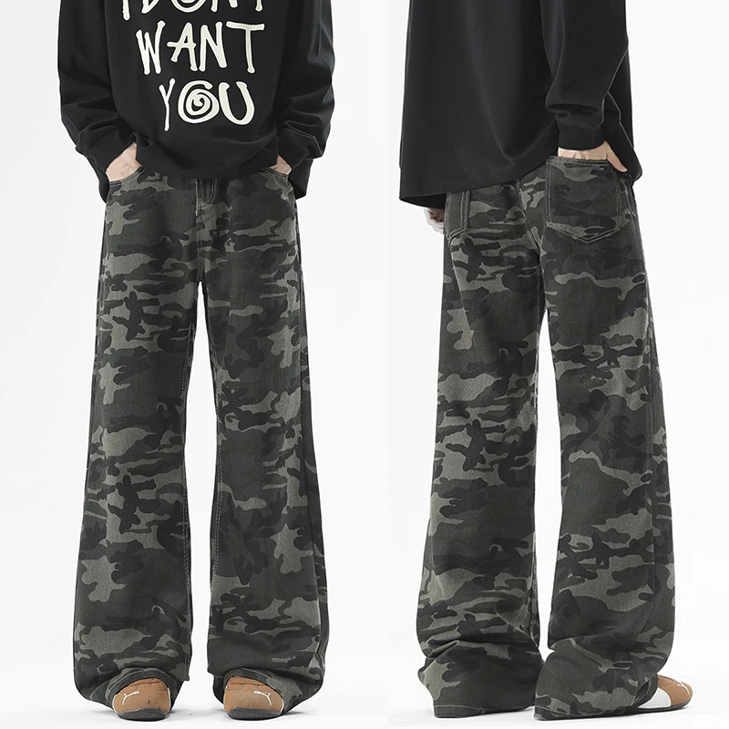 

Autumn Army Tactical Camouflage Military Cargo Trousers Street Fashion Trend Long Pants Men's Casual Loose Straight-leg Pants