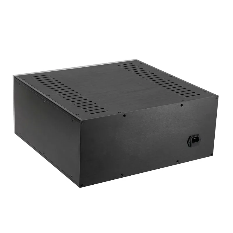 Aluminum Alloy Power Amplifier Chassis 410*430*180mm Brushed Silver Black For Preamplifier Post Amp  DAC Decoder Customizable
