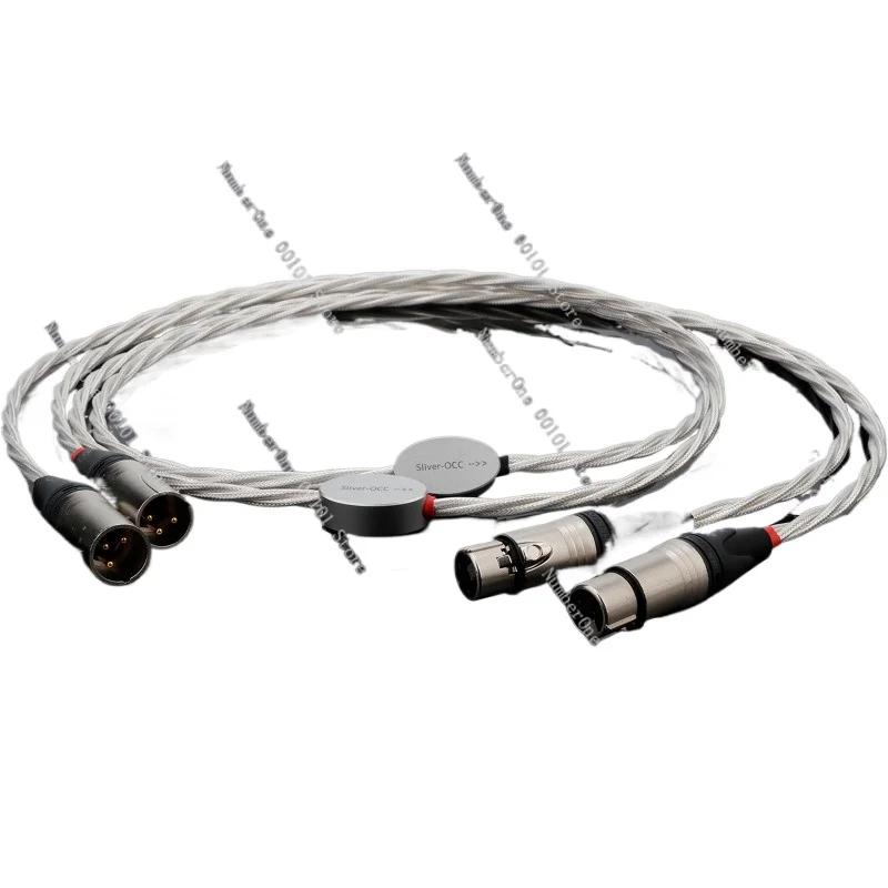 3-core Braided Monocrystalline Silver Audiophile Grade RCA Signal Cable Audio Power Amplifier XLR Balance Cable Audio Cable