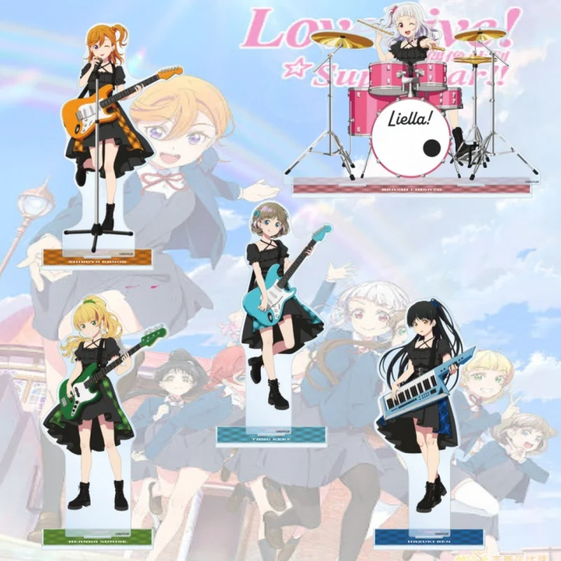 LoveLive! Superestrella!! Figura Acrílica de Kanon Shibuya Keke Tang de 15 cm, Soporte para Figura, Adorno de Escritorio, Accesorios de Colección, Llavero