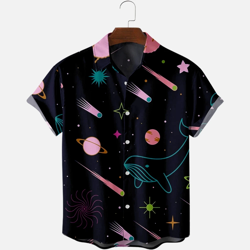 Hawaiiaanse shirts voor heren vakantie strandstijl kokospalm print grijze kleur shirts korte mouw zomer strandvakantie tops