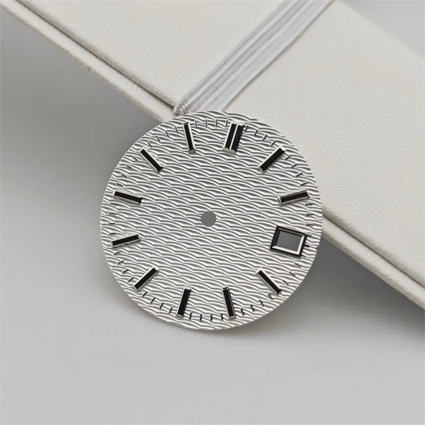 Quadrante NH35 28,5 mm Ocean Wave GS quadrante blu bianco nero non luminoso per movimento NH35/NH36 accessori per orologi quadranti per orologi