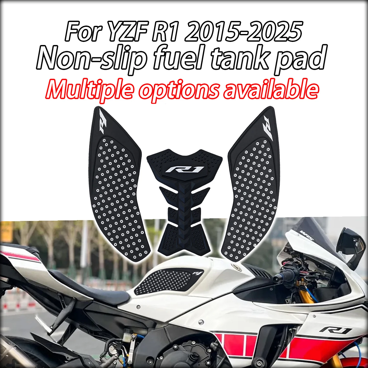 Suitable for Yamaha YZF R1 2015-2025 Models YZF R1M Motorcycle Anti-Slip Pads Rubber Tank Stickers Anti-Slip Side Stickers Decor