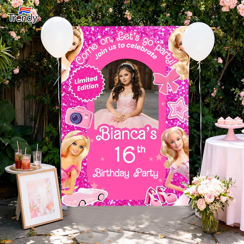 Princess Birthday Party Background 10th Birthday Custom Girls Backdrop Girl First Birthday Custom Photo Banner Personalized Name