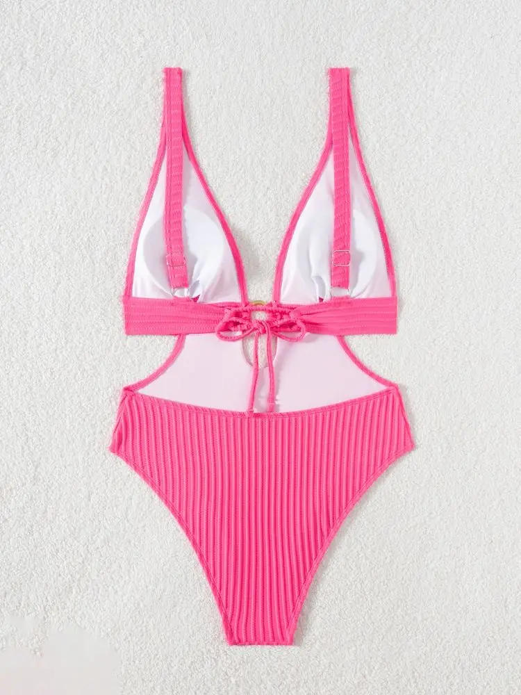 Cikini مثير قطعة واحدة 8 ألوان ملابس السباحة بلون الصيف ملابس الشاطئ المايوه للنساء