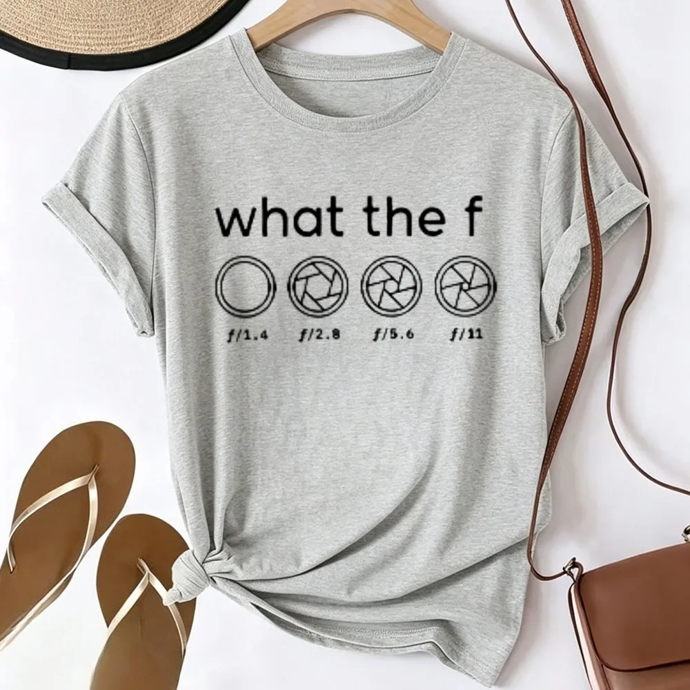 What The F Camera Aperture F Stop Graphic T-shirt Men Women Photographer Funny Quote Print Tee Photography Lover Camera Lens Top