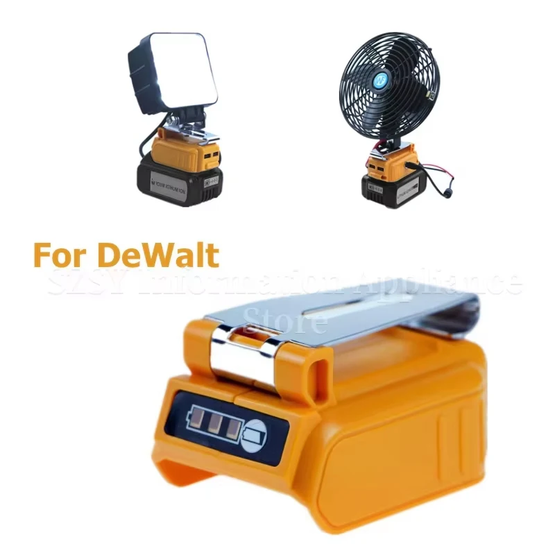 USB Charger Adapter Power Wheels Battery Adapter for Dewalt 20V Battery with 2 USB Ports & 12V DC Interface Fast Charging