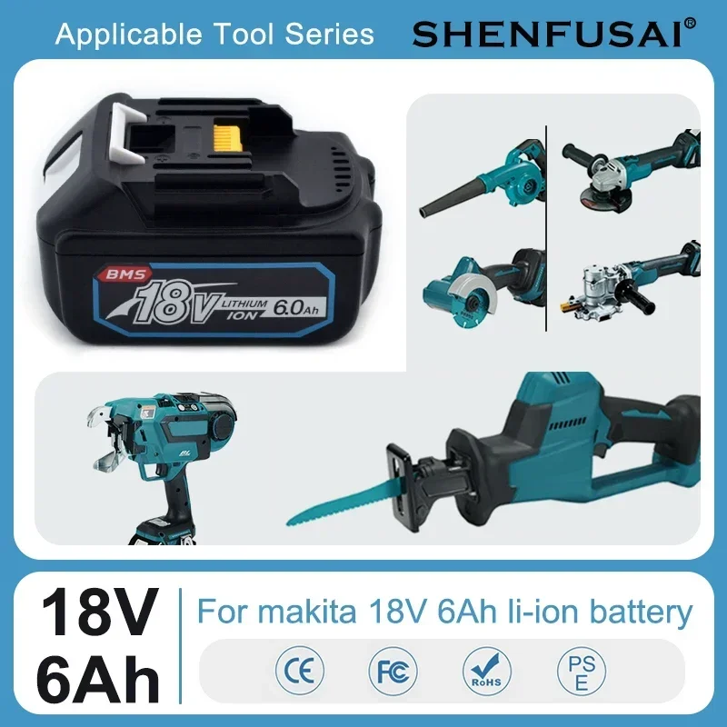 

Сменный литиевый аккумулятор для makita 6Ah/5Ah/9Ah для Makita 18V BL1830B BL1850B BL1850 BL1840 BL1860 BL1815