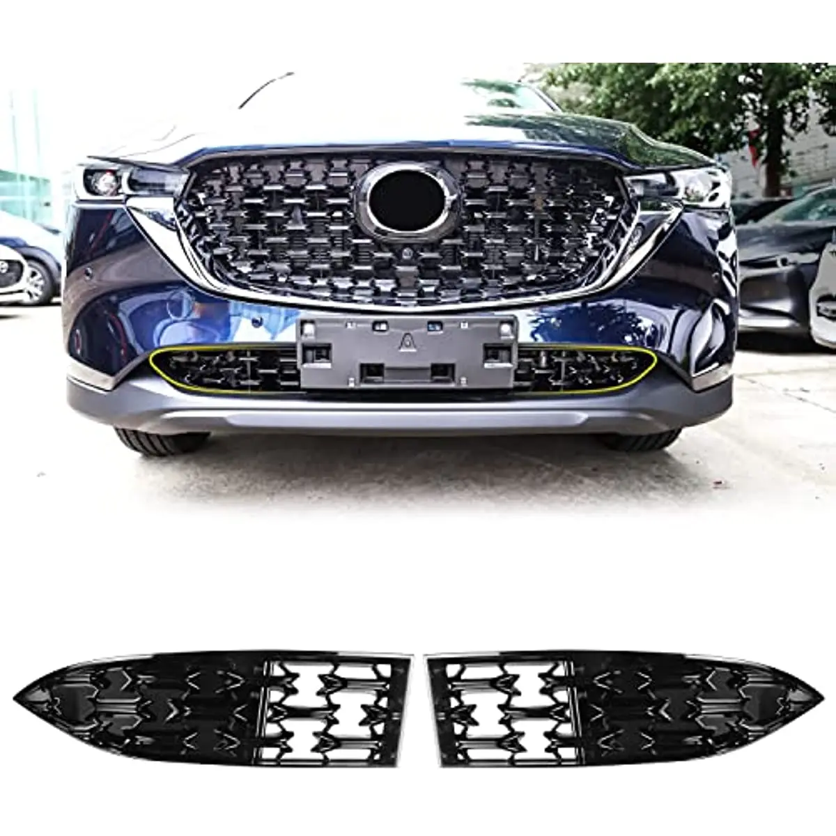 

Car Front Grill Mesh Inserts Trims Front Grille Guard for Mazda CX-5 CX5 Accessories 2022 2023 (Not for 19-21)