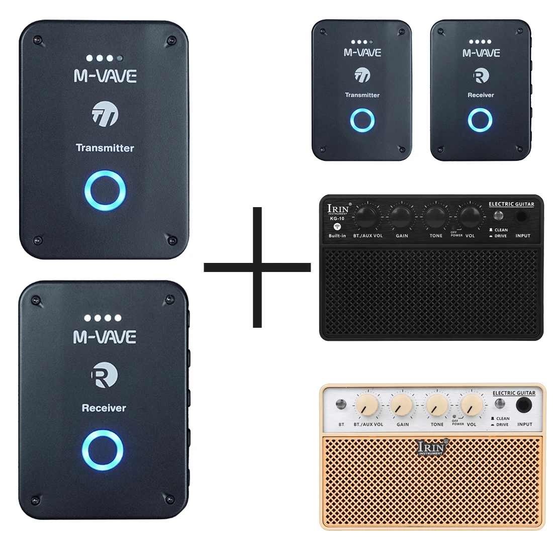 

M-VAVE WP-9 Wireless System Earphone Transceiver Rechargeable ISM Transmitter Receiver with Volume Guitars Instruments Parts