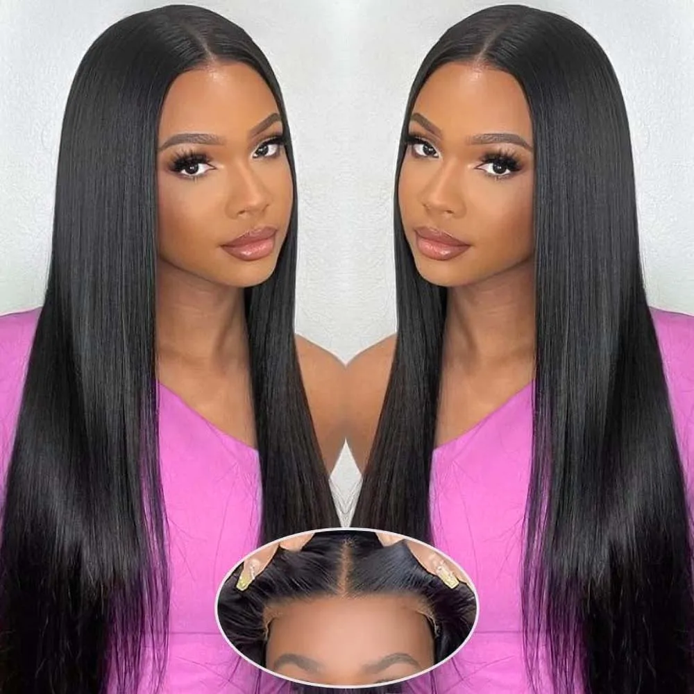 

13x4 Glueless Wigs Human Hair Pre Cut Lace Frontal Wig Ready To Wear And Go Bone Straight Human Hair Wigs Geeta Customized Wig