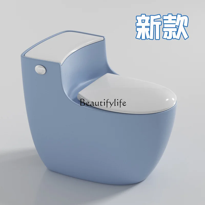 Household ordinary toilet siphon type large silent slow drip flush toilet