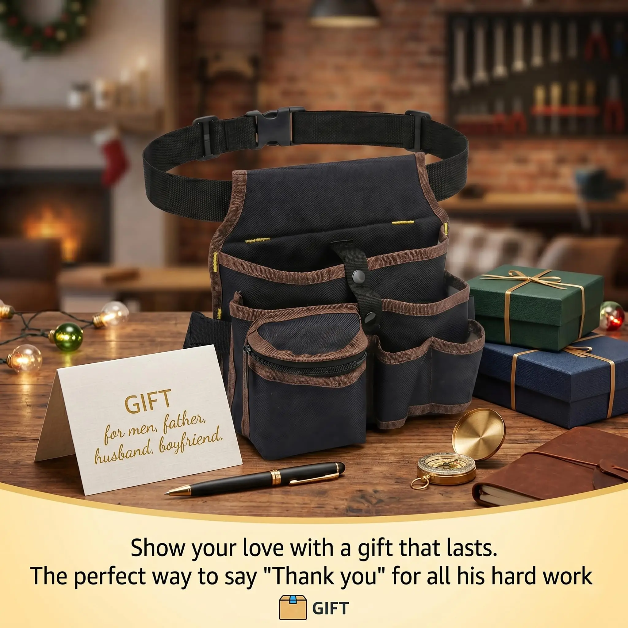 Tools Pouch with Adjustable Belt, Durable Utility Tool Holder for Craftsmen, Electricians, and Handymen, Multiple Tool Slots