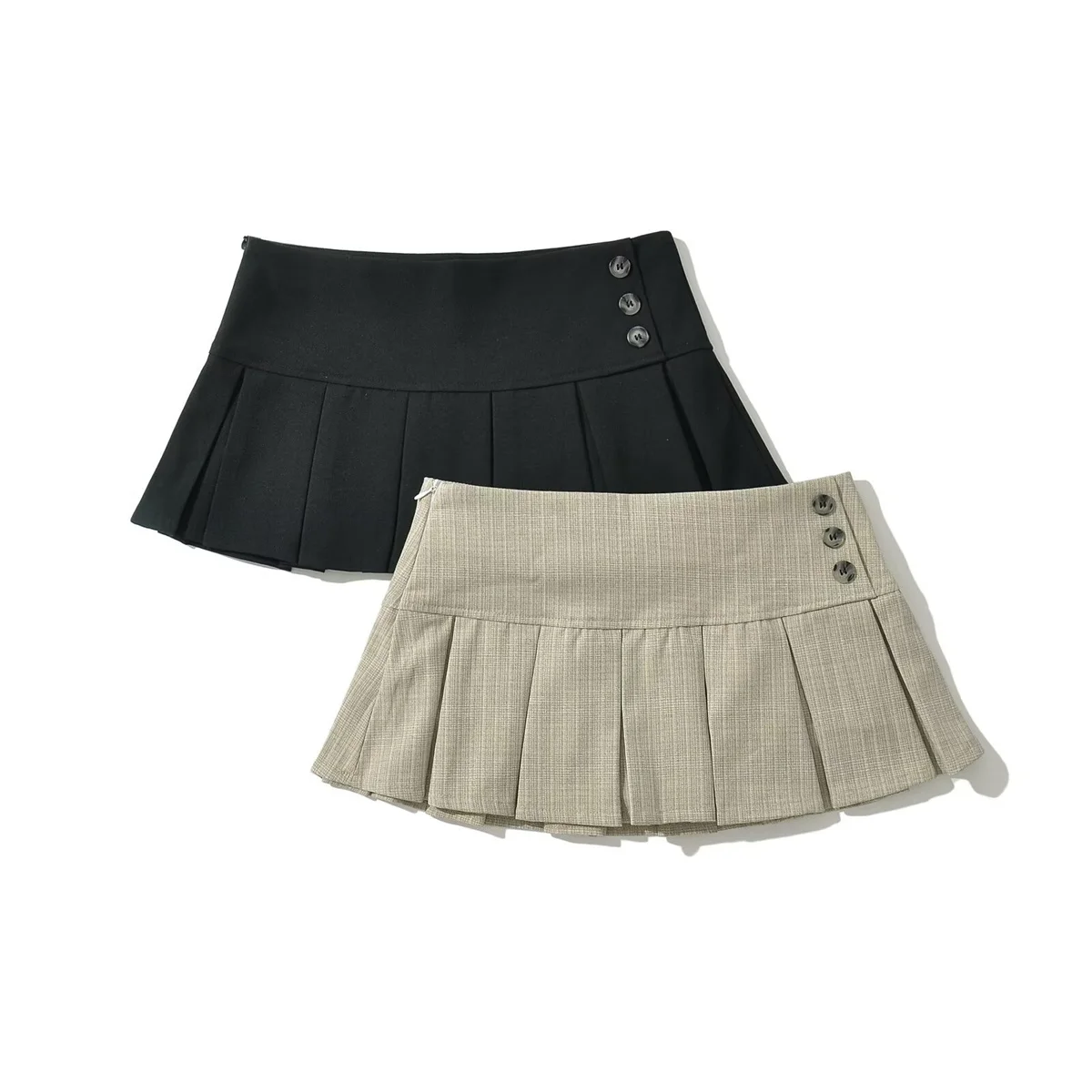 Summer mini skirts woman vintage clothes elegant skirts for women y2k clothes skirts pleated preppy skirt with shorts button up