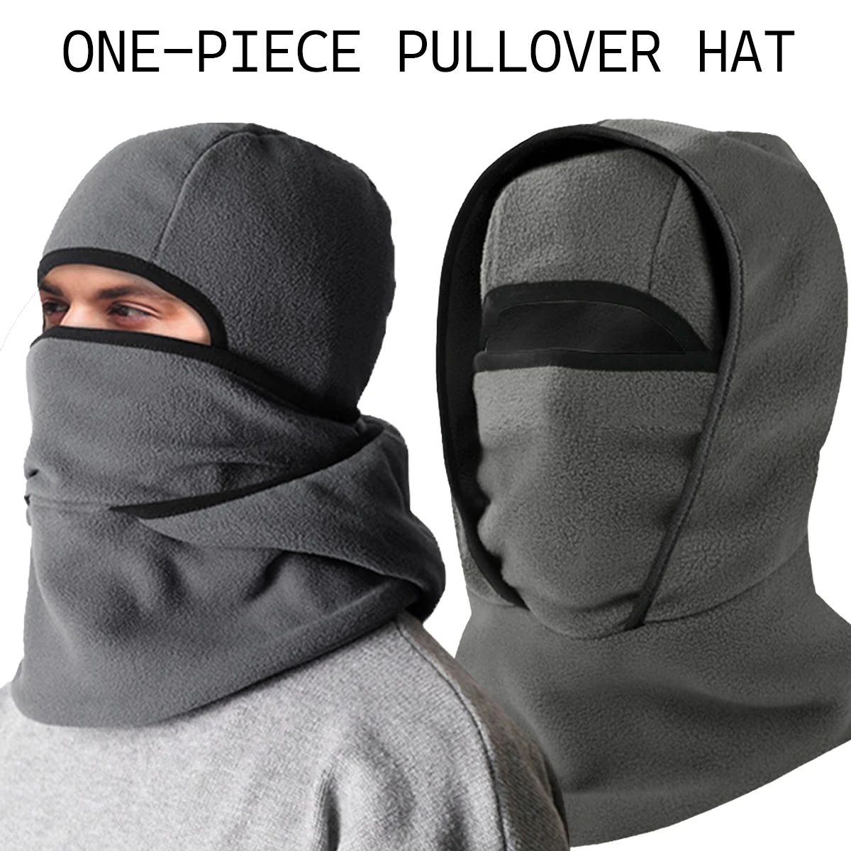 Winter Outdoor Warm One-piece Hat Scarf for Men Women Two-layer Hat Design Balaclava Hat Helmets Sports Cycling Facial Mask Caps