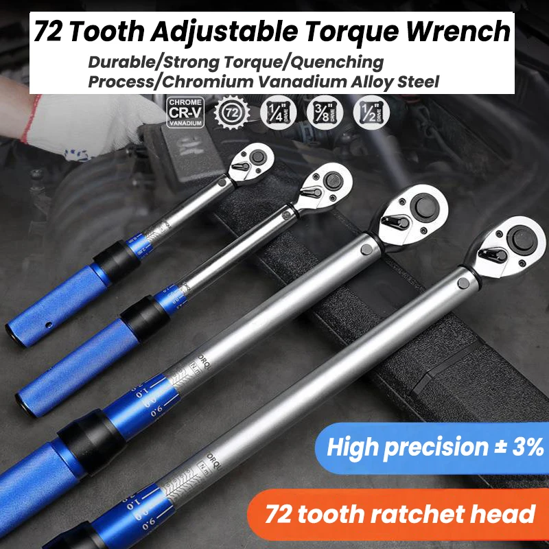 Pre Set Torque Wrench High Precise Torque 1/4 3/8 1/2 Drive Torques Key Wrench for Bicycle Car Repair Tool Hand Tools