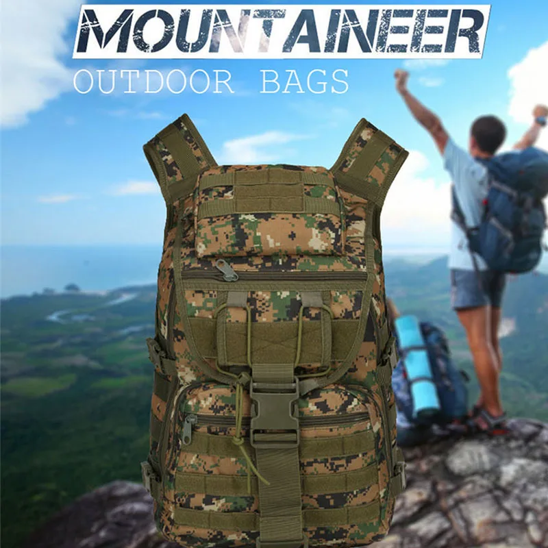 Tactical Camouflage Outdoor Backpack Mens Waterproof Wear-resistant Commuting Bags Male Camping Hiking Travel Hunting Backpacks