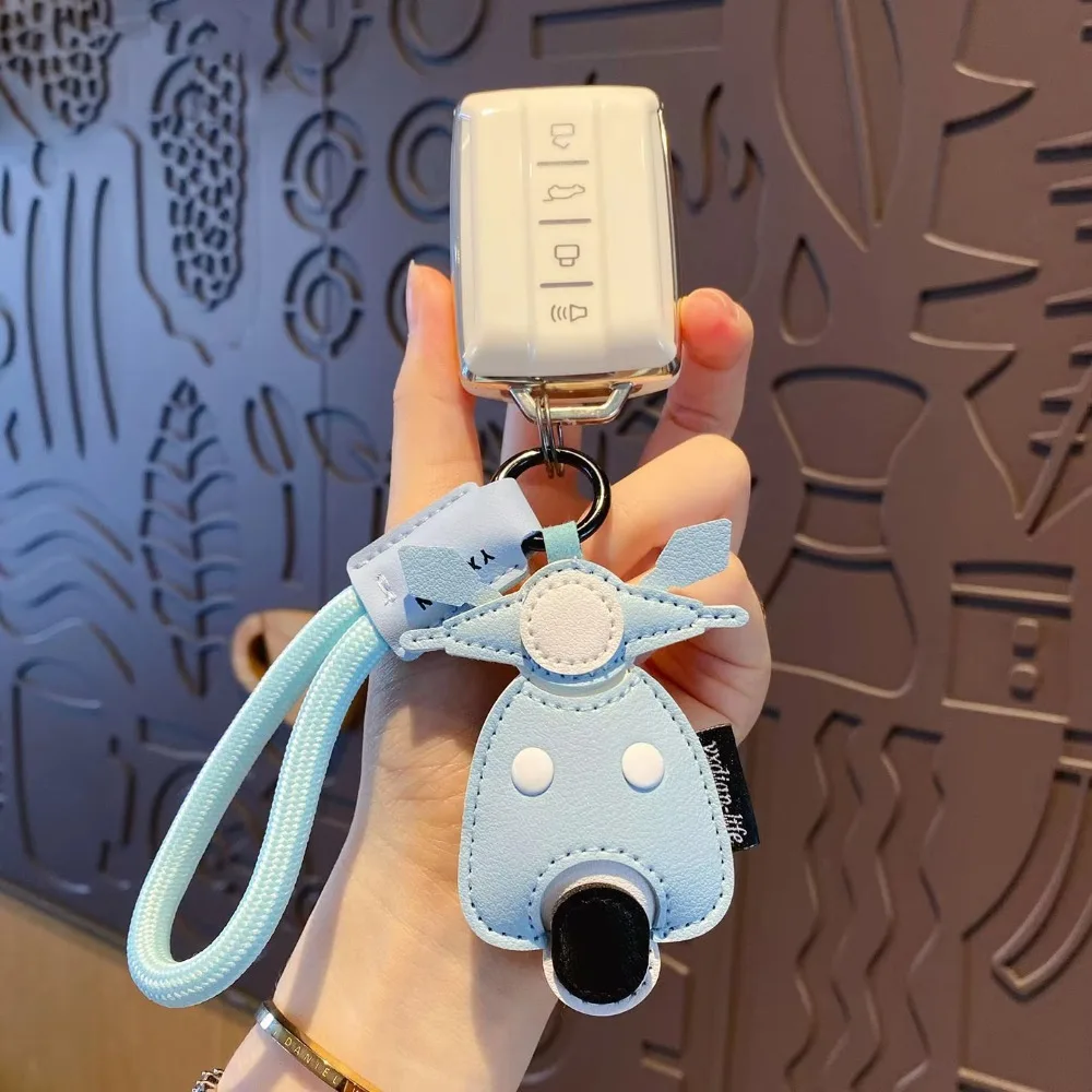 Simpatico cartone animato portachiavi per aereo Borsa da trasporto in pelle PU Decorazione da appendere Ciondolo per borsa di lusso unico Uso quotidiano