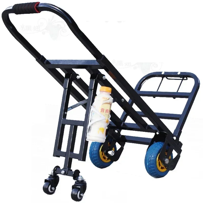 

New LargeHot Sale HN04 Standard Folding Luggage Cart Cardan Wheel Trolley Four-wheel Trolley Small Trailer Portable