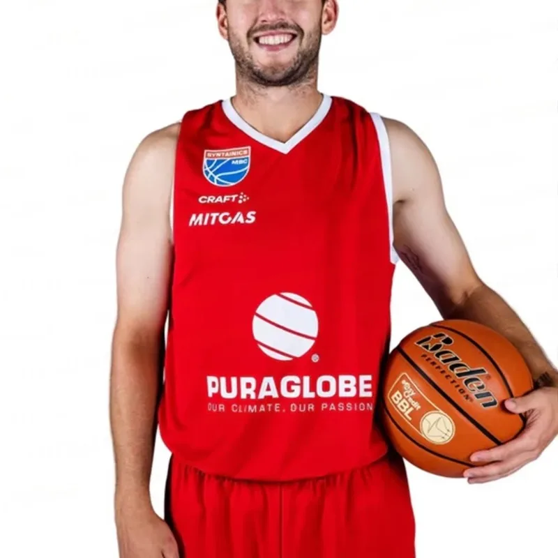 تي شيرت رجالي بدلة كرة السلة الألمانية التجفيف السريع بأكمام قصيرة الاصطناعية MBC Weissenfels بدلة كرة السلة الرياضية للرجال 2025