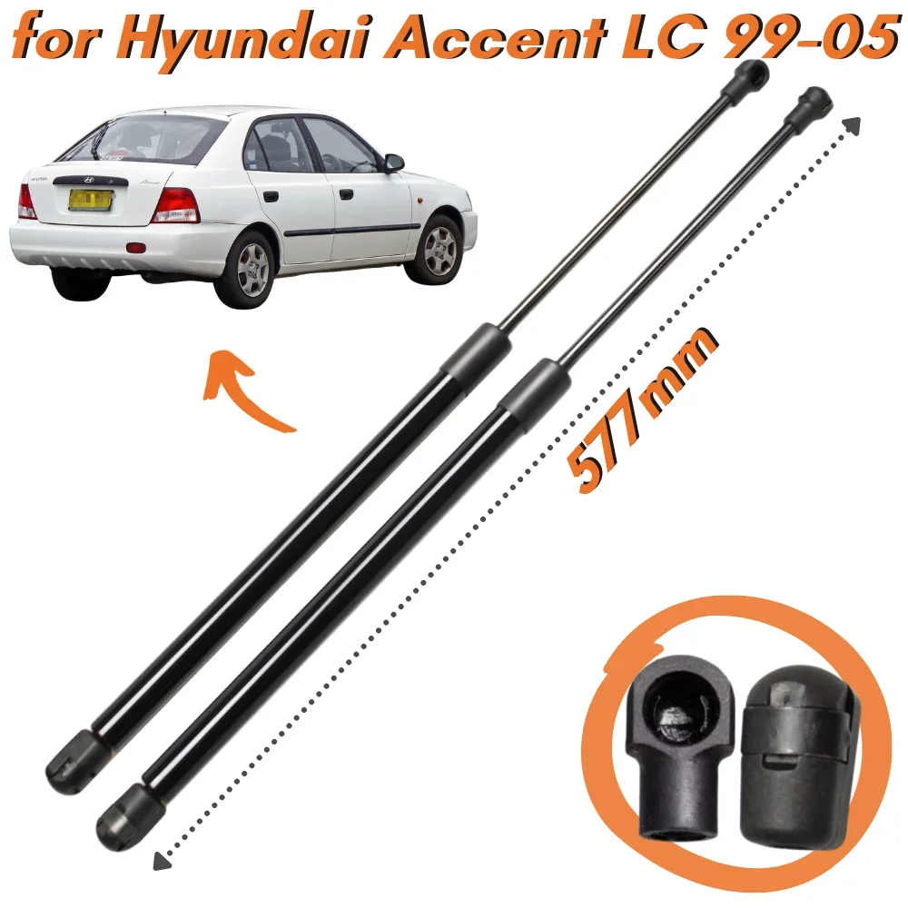 Qty(2) Trunk Struts for Hyundai Accent II (LC) 1999-2005 Hatchback Rear Tailgate Boot Gas Springs Shock Absorbers Lift Supports