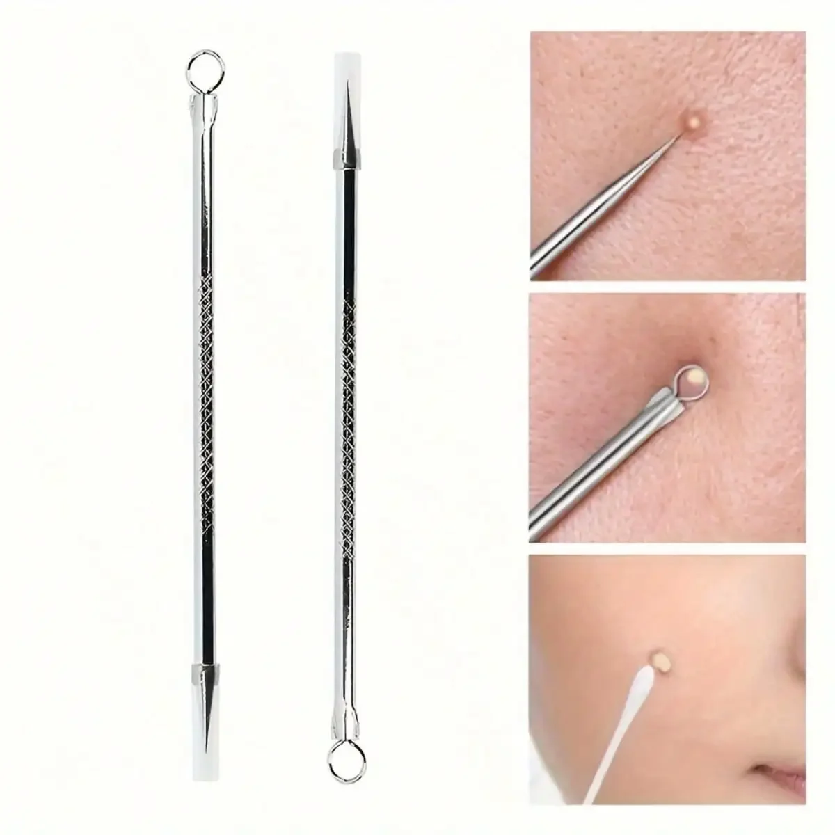 

1pc Stainless Steel Blackhead Remover Tool Set - Dual-Head Blackhead Extractor Set - Fragrance-Free Acne Removal Device