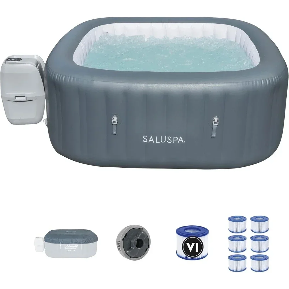 

Hawaii AirJet Inflatable Hot Tub Spa with 140 Bubble Jets, 12-Pack Type VI Filter Cartridges, and EnergySense luxury