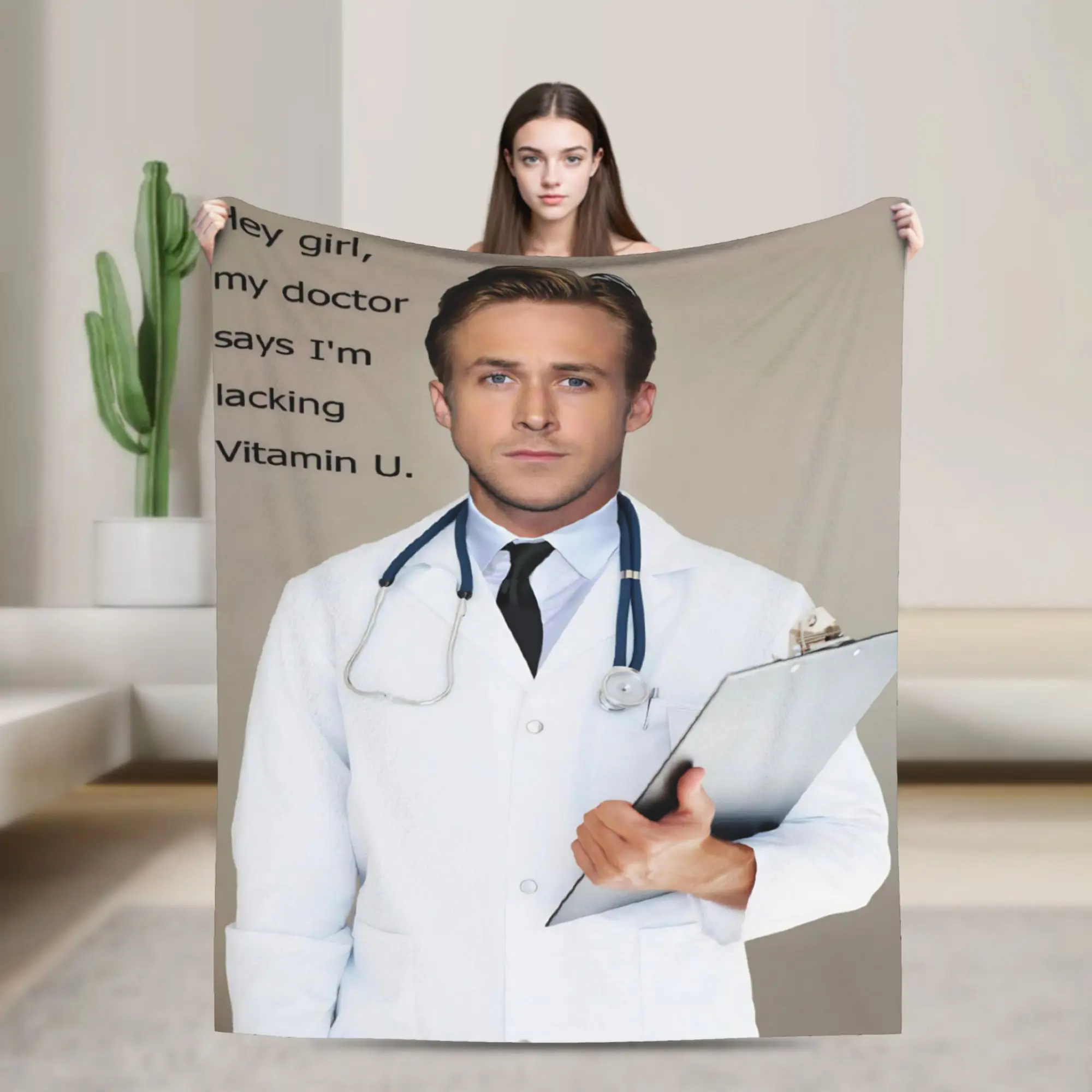 New Arrival ryan gosling meme Blankets Lightweight Thin Flannel  Cozy Throw Blankets Machine Washable