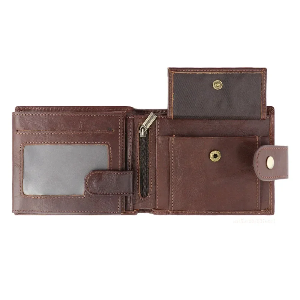 Men's Wallet Rfid Vintage Genuine Leather Wallets for Men Credit Card Holder Purse Money Bag Wallet Man