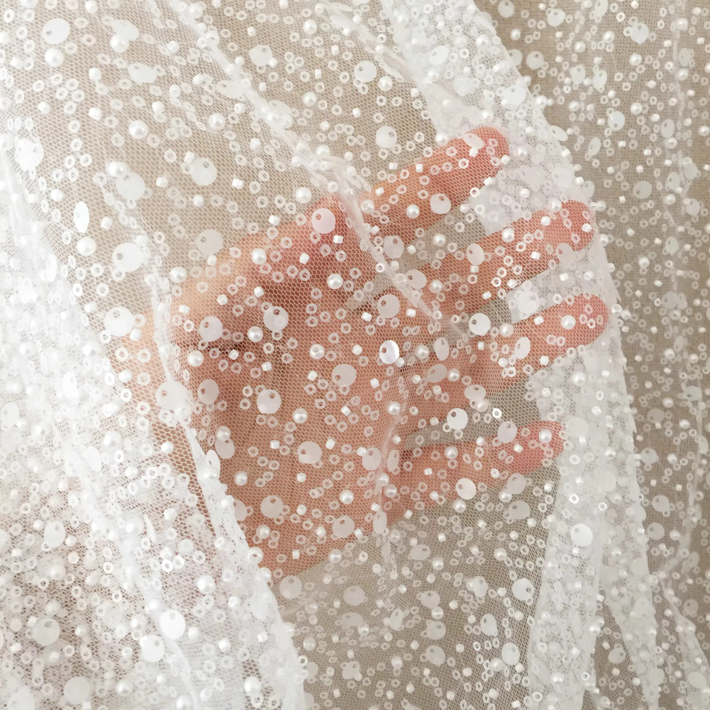 

1yard3D блестящая кружевная ткань с бусинами для ногтей для шитья DIY платье фата кружевные аксессуары ткань