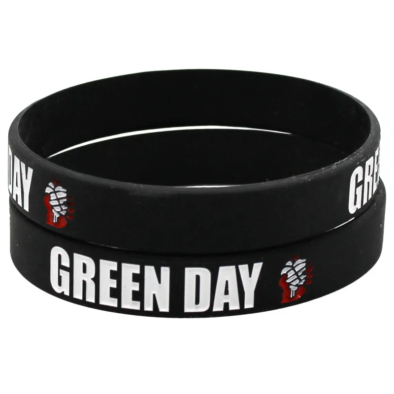 1PC New GREEN DAY Silicone Bracelets&Bangles Black Letters Silicone Wristband for Rock Music Band Lovers Fans Concert Gift SH182