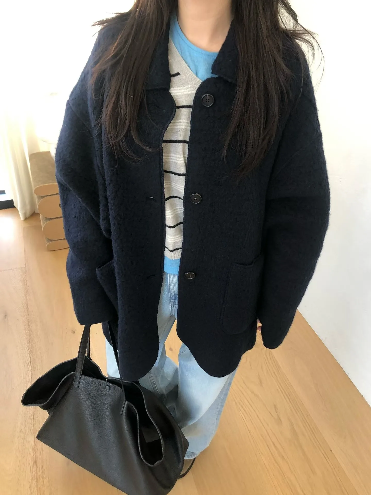 Manteau en fourrure d'agneau pour femme, Double col rabattu, haut de couleur Pure, coréen, doux, moyen et fin, nouvelle collection hiver