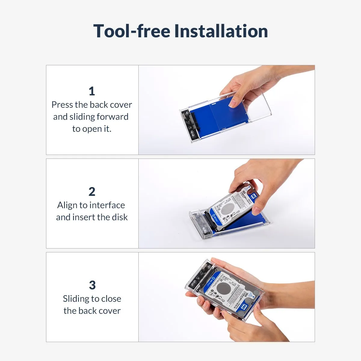 ORICO USB3.1 Gen1ประเภท C HDD กล่องฝาปิด USB3.0 HDD ภายนอกกล่องฝาปิด5Gbps สำหรับ Windows/Mac