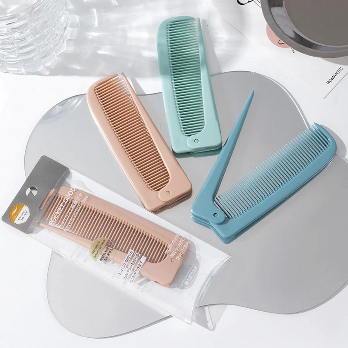 Travel-Sized Folding Comb, Pocket Comb, Hair Styling Comb With Pointed End, Hair Comb, Easy To Carry In A Makeup Bag.