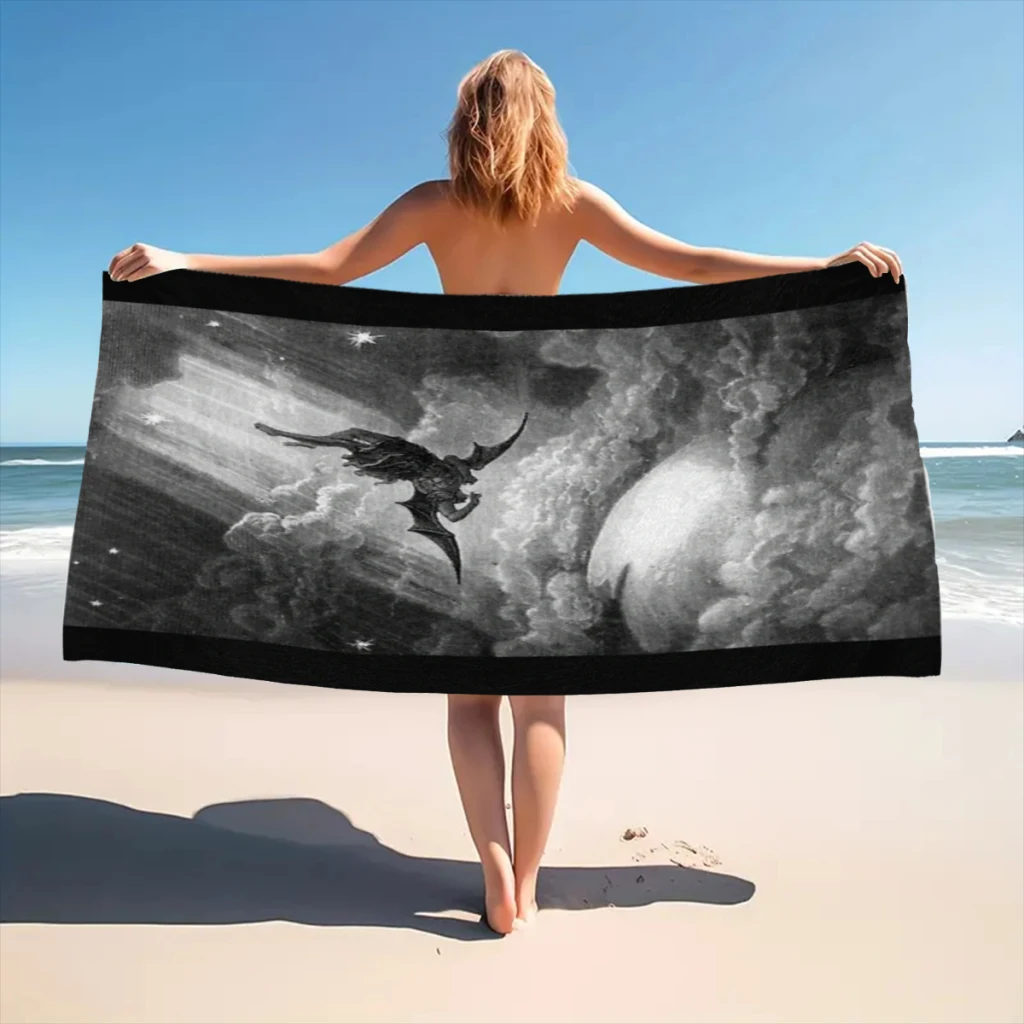 The Fall of Satan - Gustave Dore Beach Towel  Poncho Bathing Towels Cover-ups Quick Dry Sand Free Yoga Spa Gym Pool