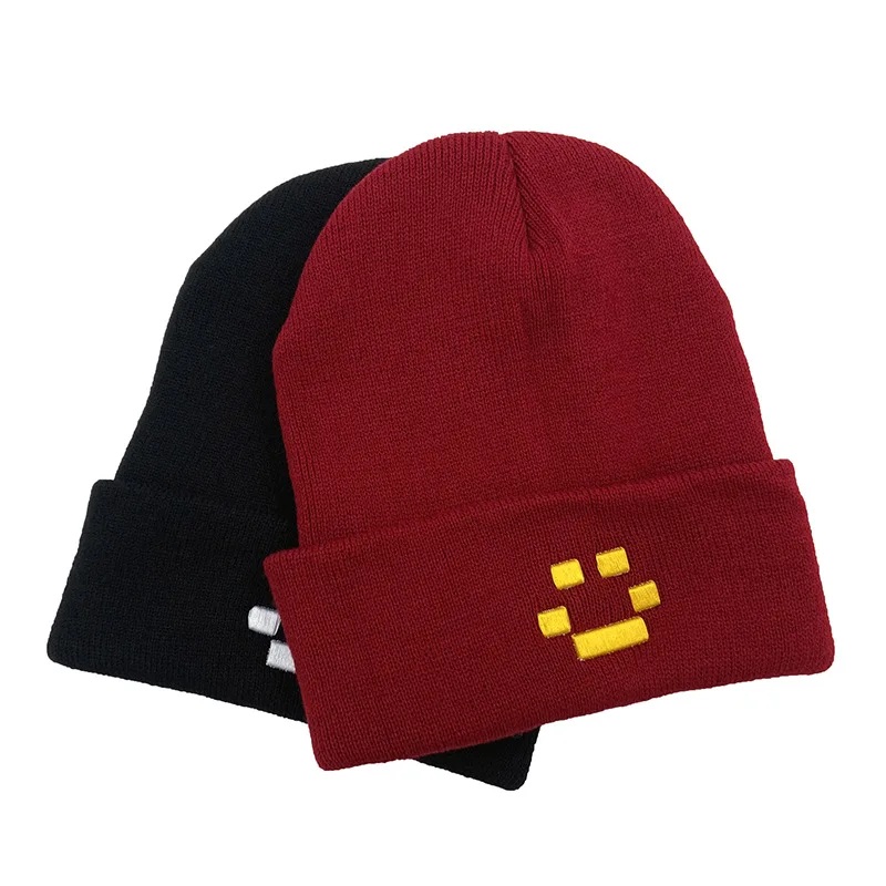 Nuovo ricamo donna uomo autunno inverno berretti cappello gotico Punk Hip Hop Street berretti a cuffia lavorati a maglia Quackity berretti caldi