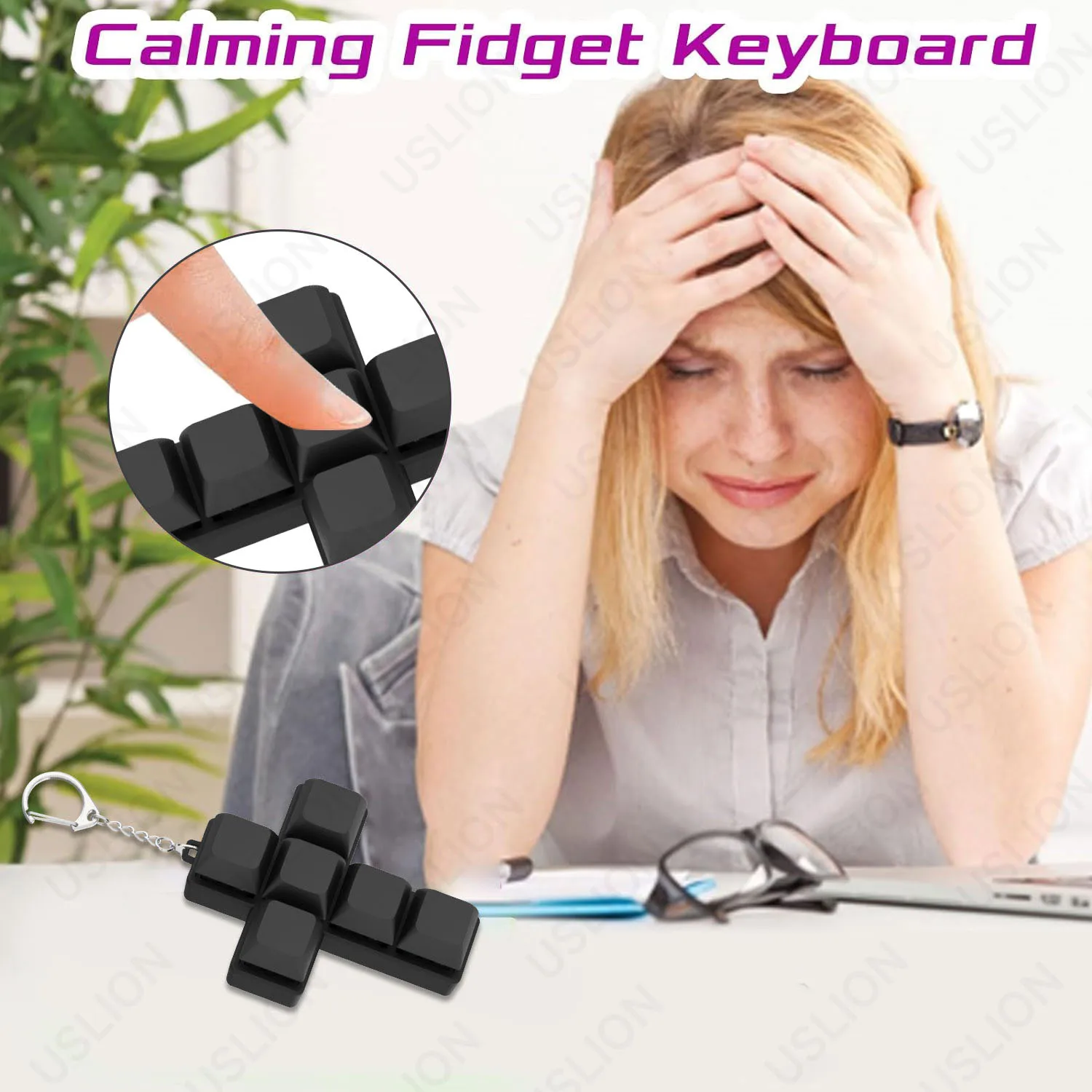 USLION 1/6 مفاتيح أغطية المفاتيح لوحة المفاتيح الميكانيكية كاختبار الإجهاد تململ لعبة مكتب الضغط تهدئة زر Keycap المفاتيح #6