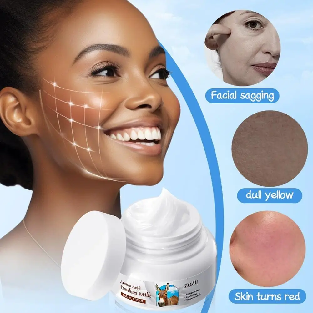 Donkey Milk Whitening Face Cream Anti-aging Wrinkle Face Care Facial Moisturizing Cream Skin Removal Firming Brightening X5L6 view 6