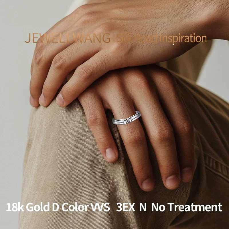 Silk Road Inspiration 18K Gold Brilliant Cut Lab Grown Diamond Engagement Rings for Men's|0.1-1.0 ct D Color VVS Wedding Jewelry