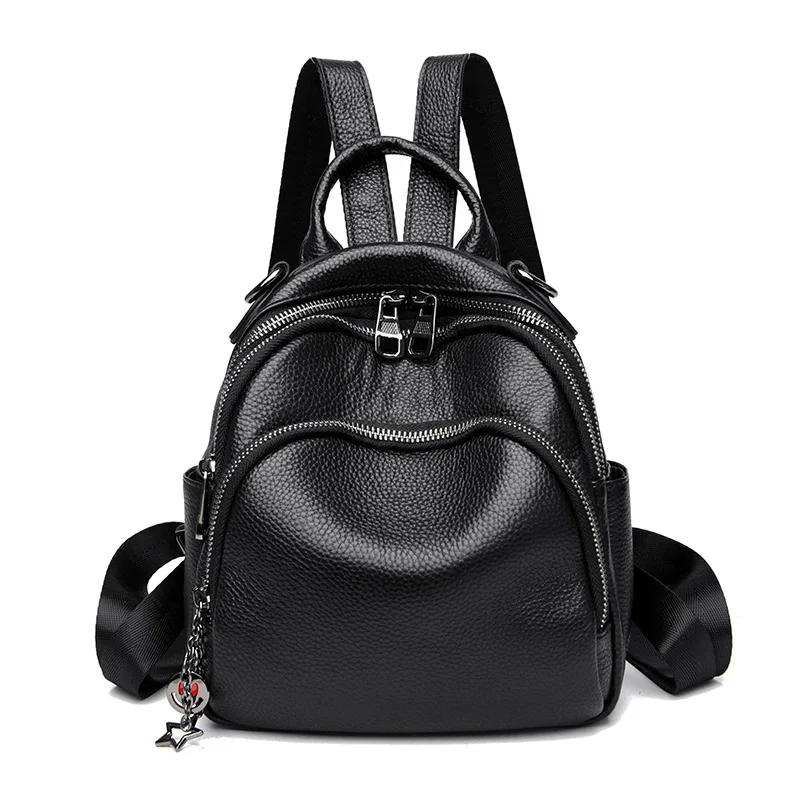 High Quality Genuine Leather Women Backpack Fashion Luxury  Ladies Travel knapsack Girls Shoulder School Bag Cow Leather Mochila