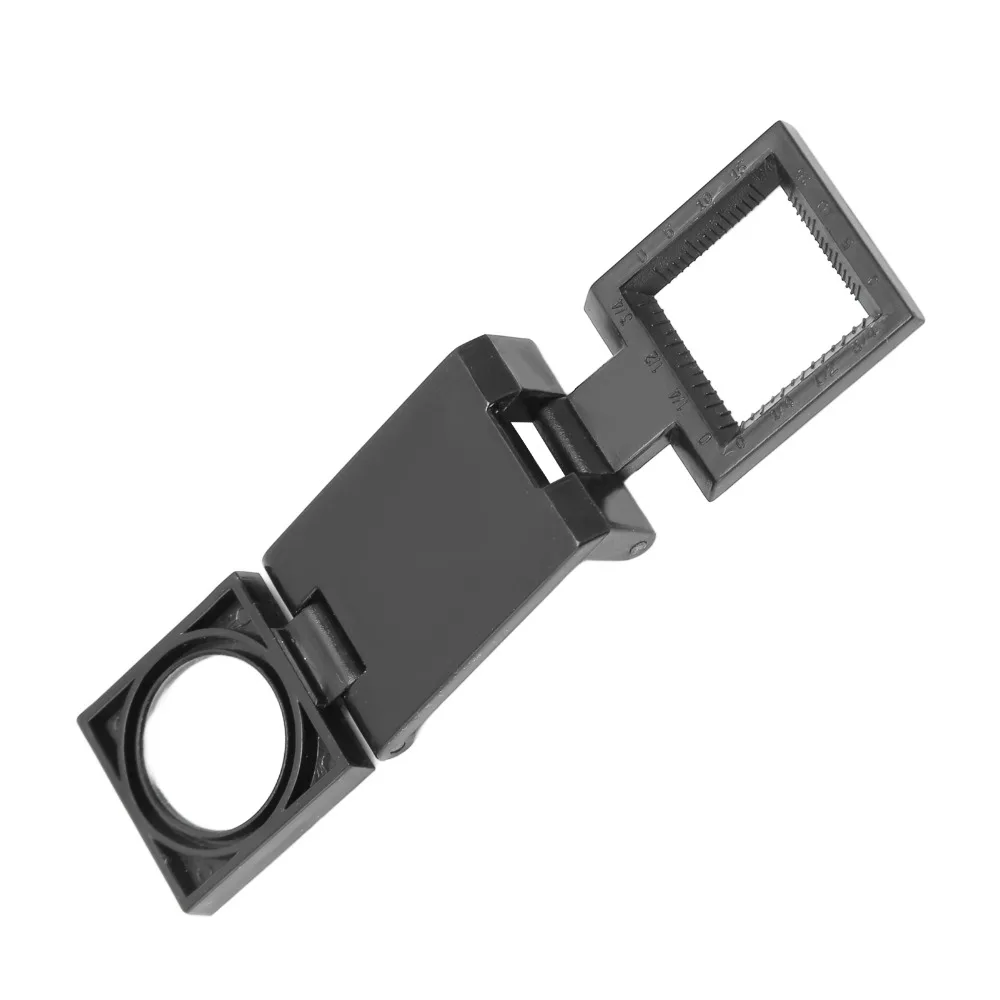 Three Fold Pocket Magnifier Mini Size 10X Magnification Scale Magnifier Optical Lens Dual Scale Optical Viewer