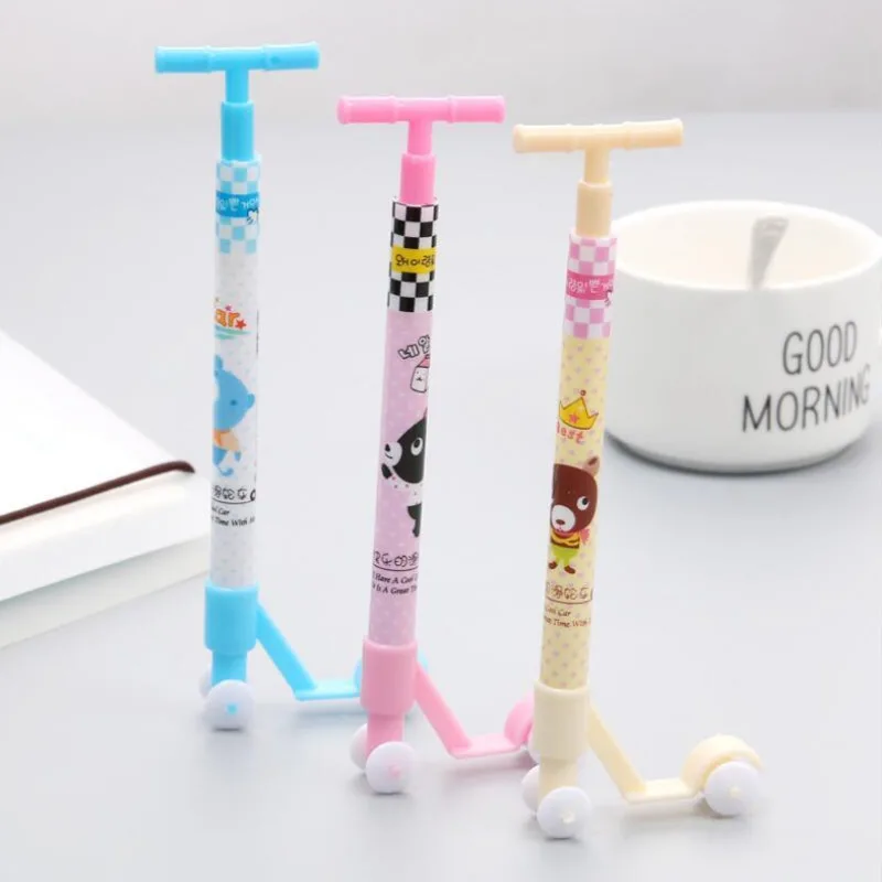 1 Piece Lytwtw's Cute Creative Press Scooter Ballpoint Pen Creative Office Gift School Supplies Stationery Kawaii Pens