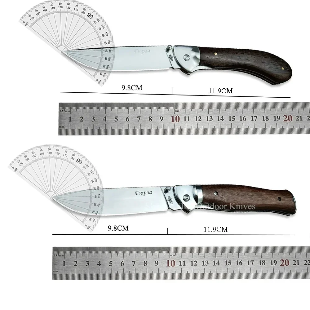 2 Styles Russian Pocket Knives EDC Tactical 440C Blade Wood Handle Folding Knife Outdoor Survival Self Defense Tools