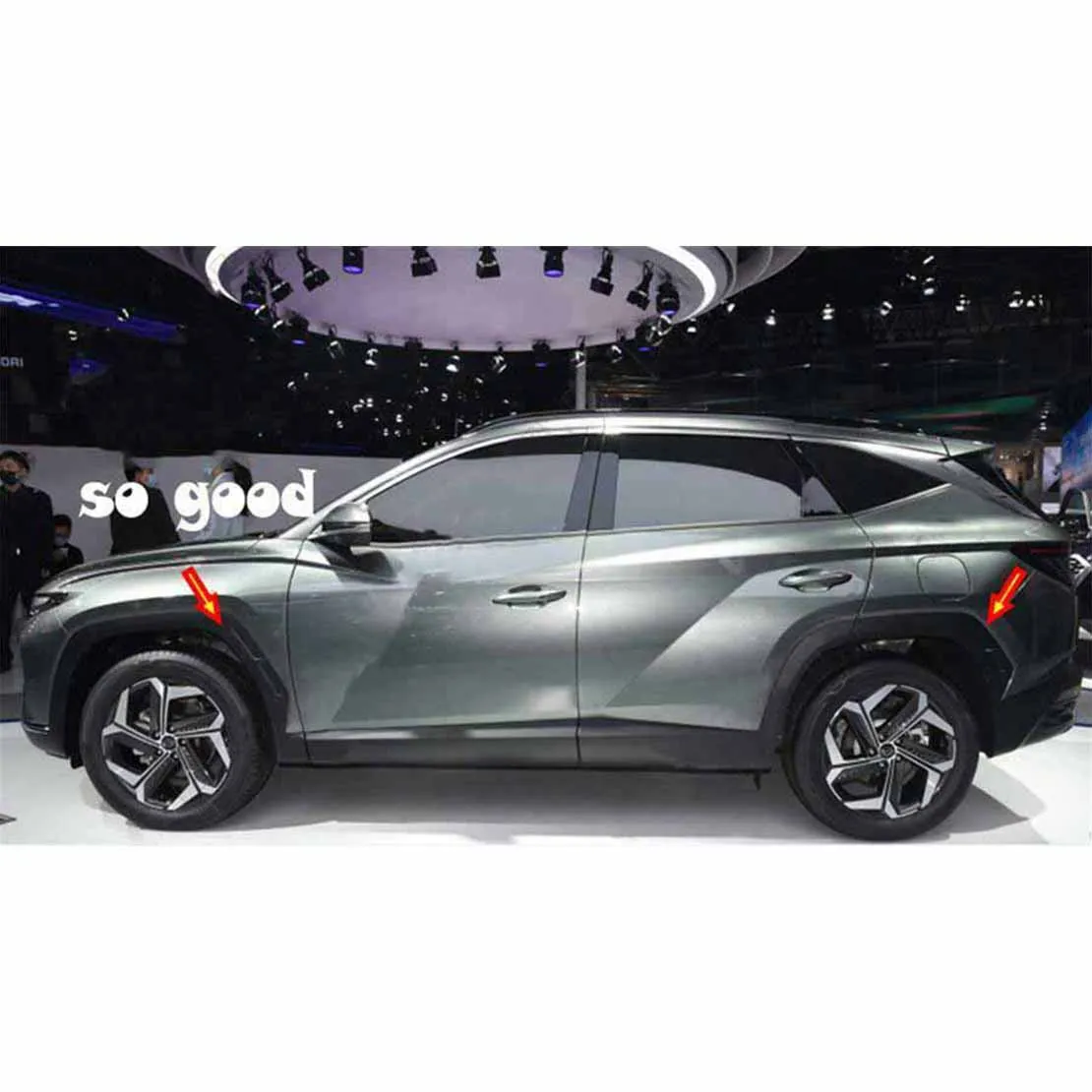 4Pcs Car Front Rear Left Right Wheel Eyebrow Stickers Trim Side Cover Chrome Silver ABS Fit for Hyundai Tucson NX4 2021 2022 image 6