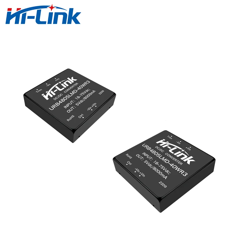 Hi-Link New 40W 5V 8A Output DC DC Power Supply18-75V Input URB4805LMD-40WR3 91% Efficiency Isolated Converter