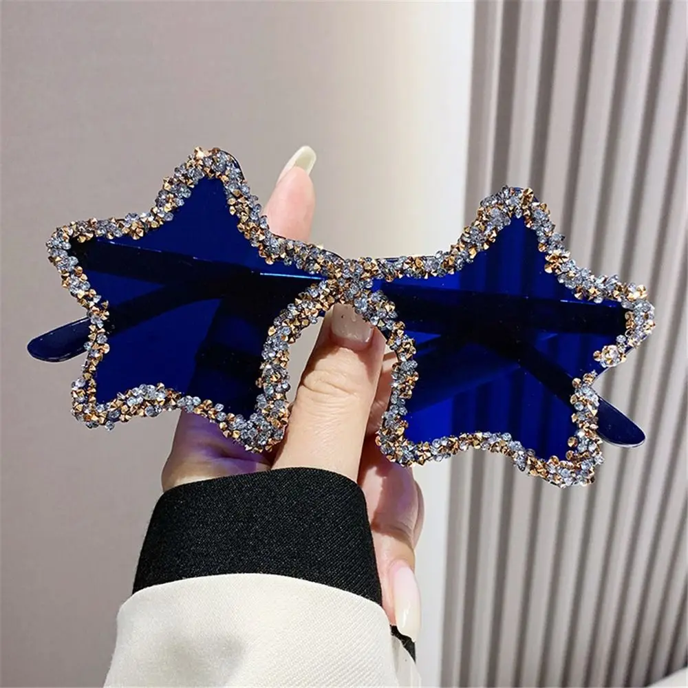 

Trendy Pentagon Star Shaped Sunglasses UV400 Protection Colorful Shades Rhinestone Pentagon Sun Glasses Party Favors